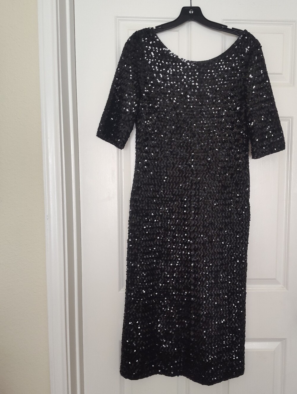 Lafayette 148 New York Black Sequin Midi Dress